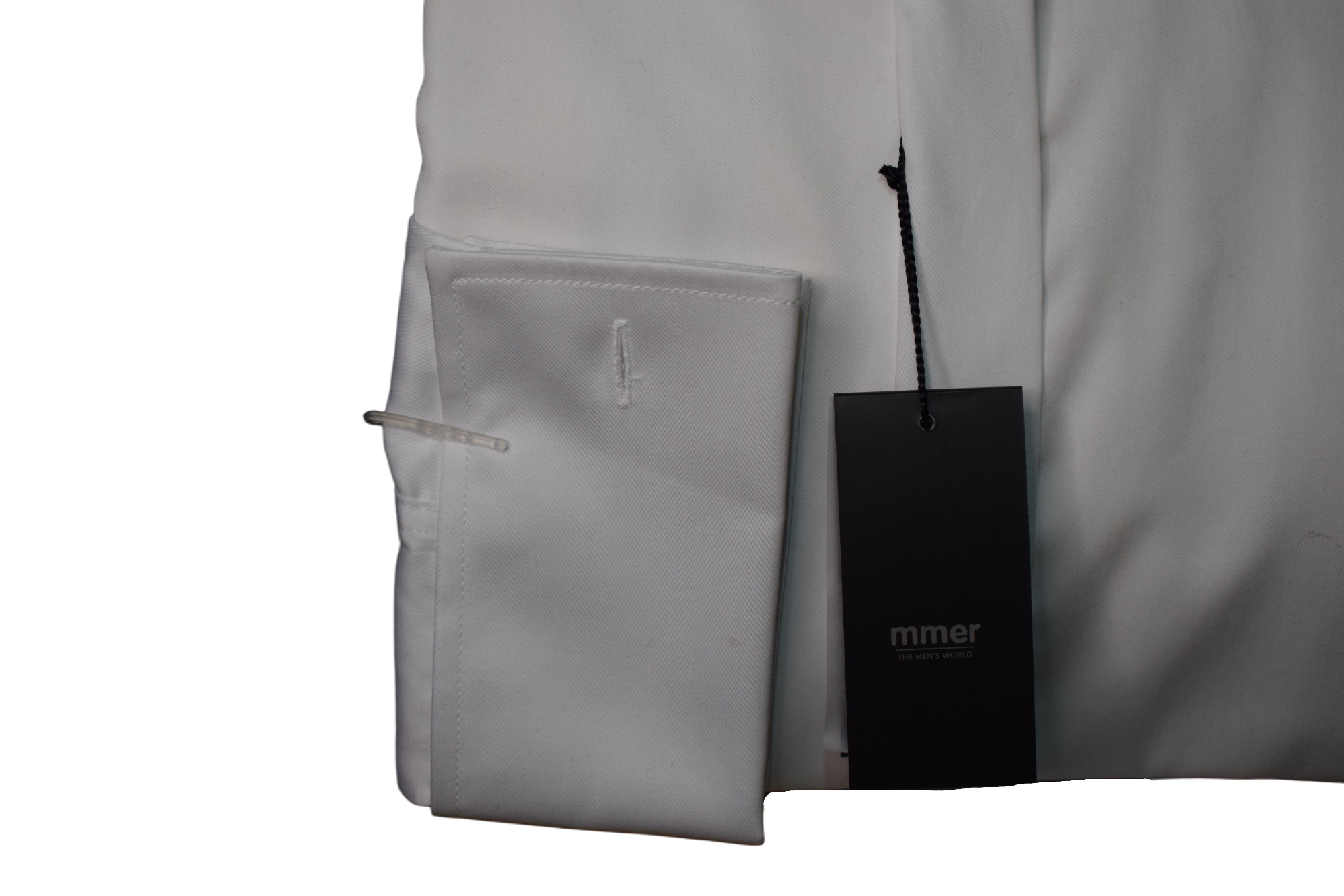 Mmer – biela slim fit košeľa s dvojitou manžetou