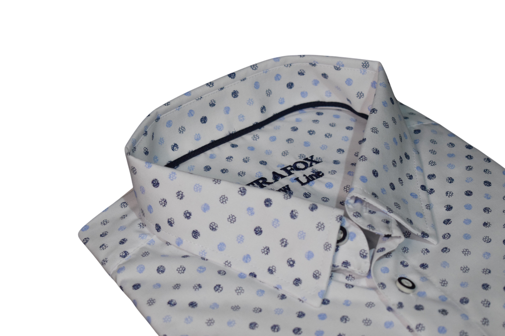 Trafox – biela košeľa s drobnými kvietkami New Line