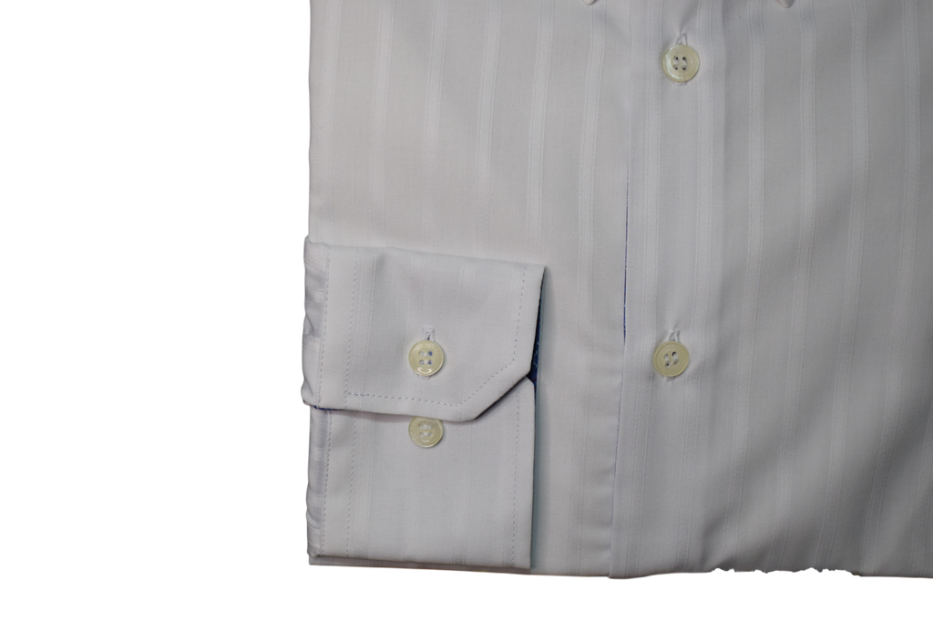 Luko – biela slim fit košeľa s modrým podšitím