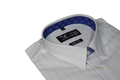 Luko – biela slim fit košeľa s modrým podšitím
