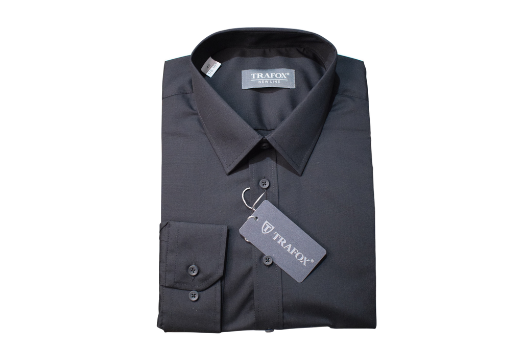 Trafox – čierna jednofarebná košeľa New Line