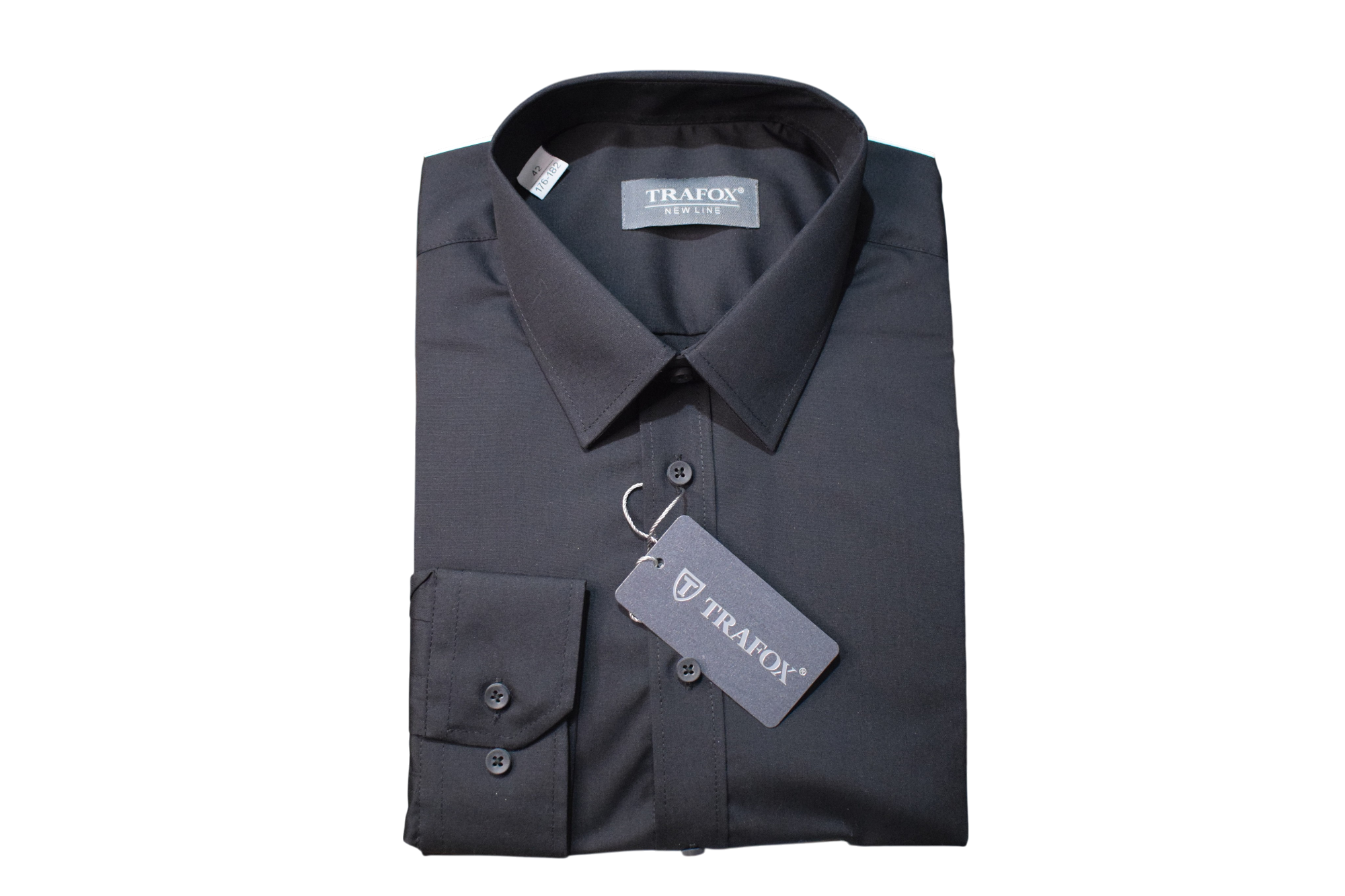 Trafox – čierna jednofarebná košeľa New Line