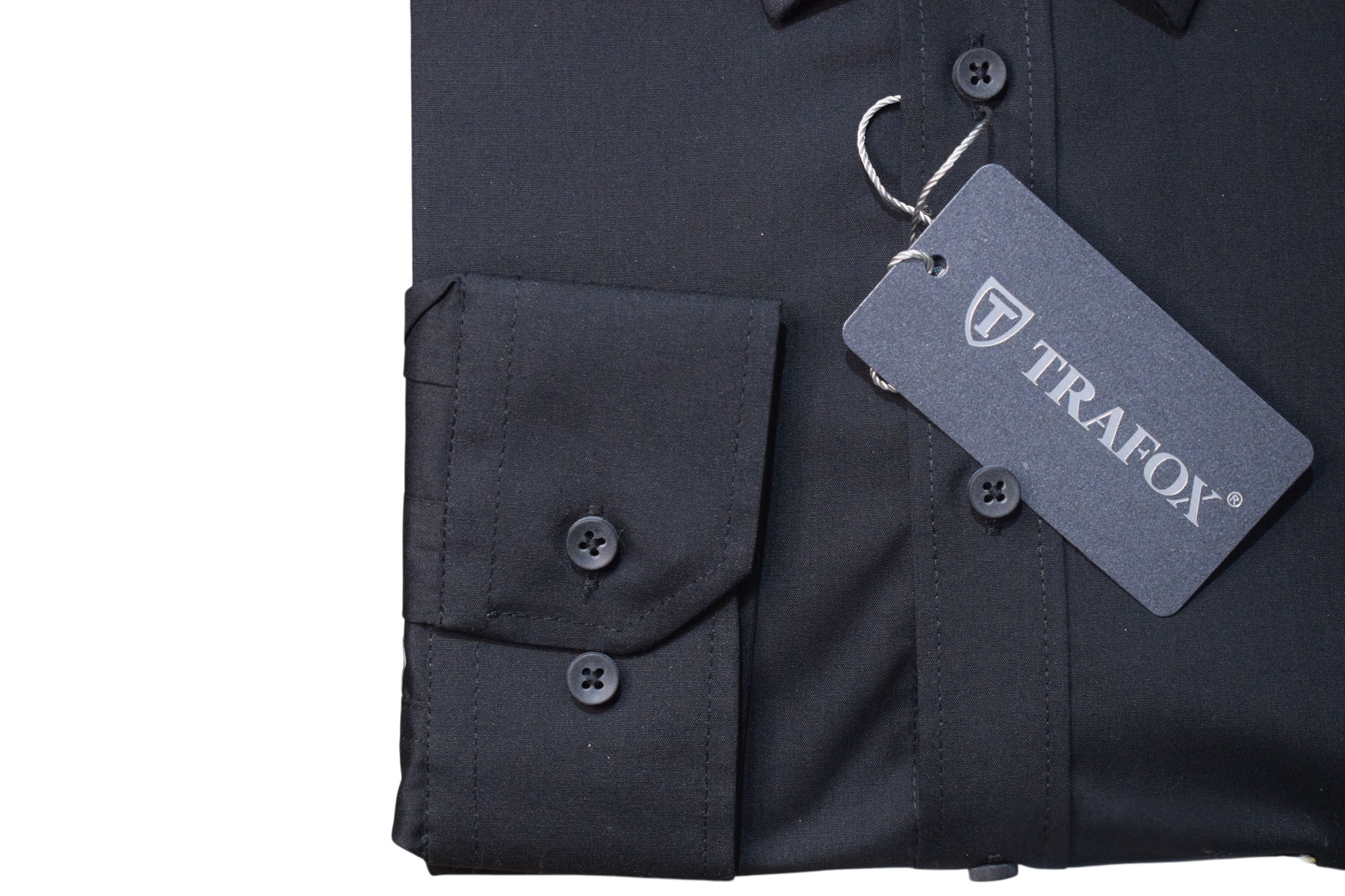 Trafox – čierna jednofarebná košeľa New Line