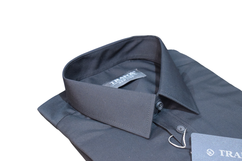 Trafox – čierna jednofarebná košeľa New Line