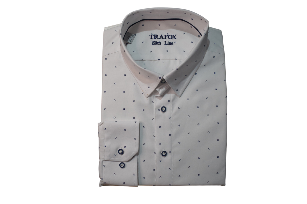 Trafox – biela košeľa s modrými krúžkami