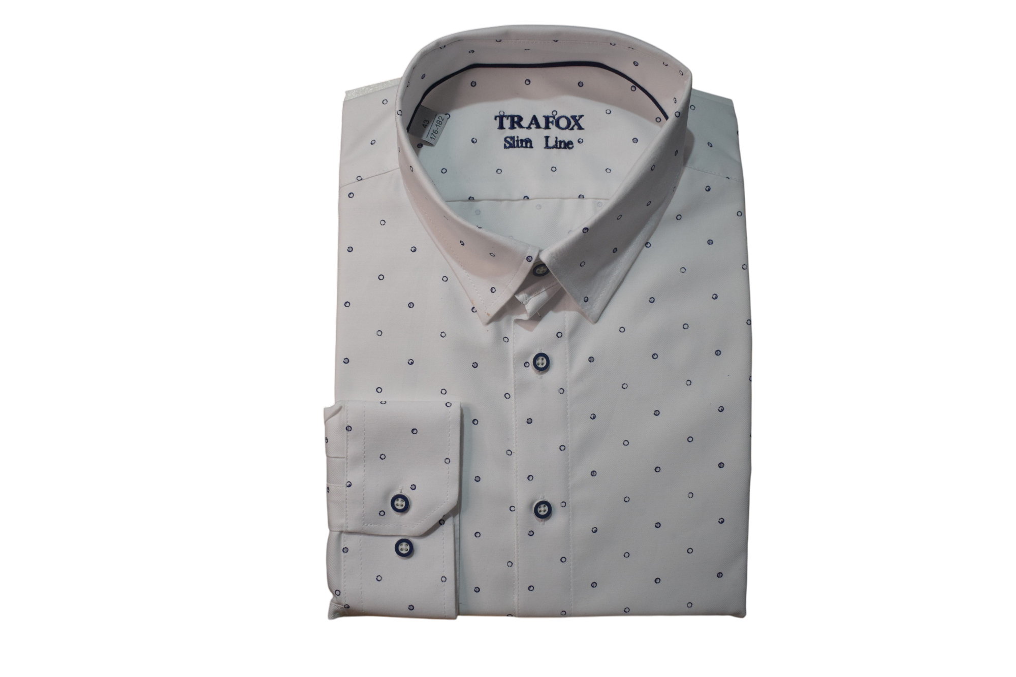 Trafox – biela košeľa s modrými krúžkami