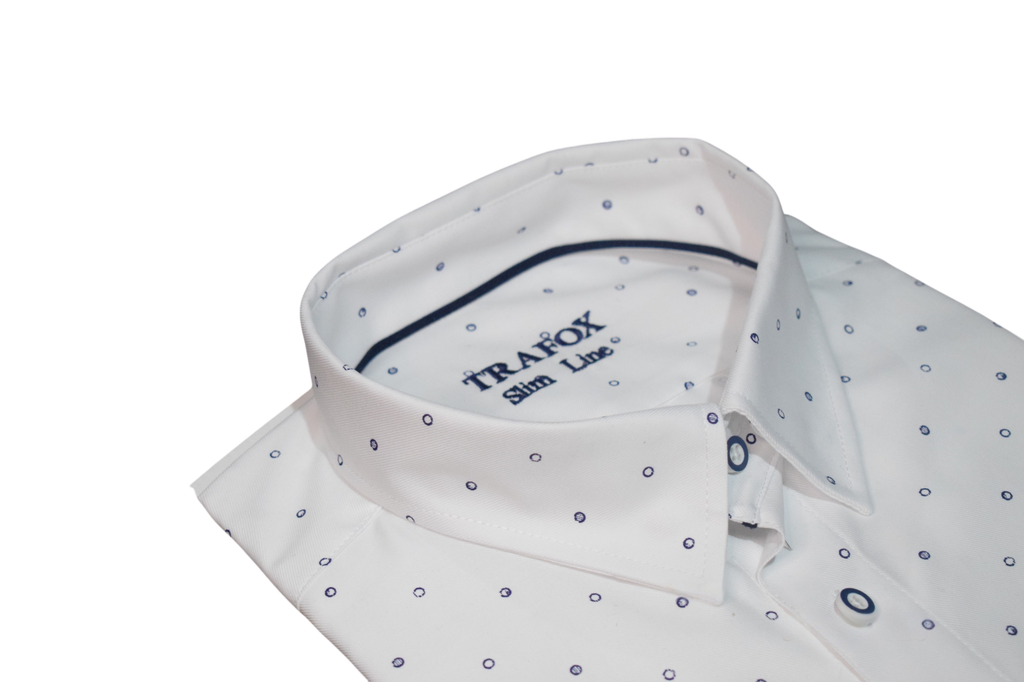 Trafox – biela košeľa s modrými krúžkami