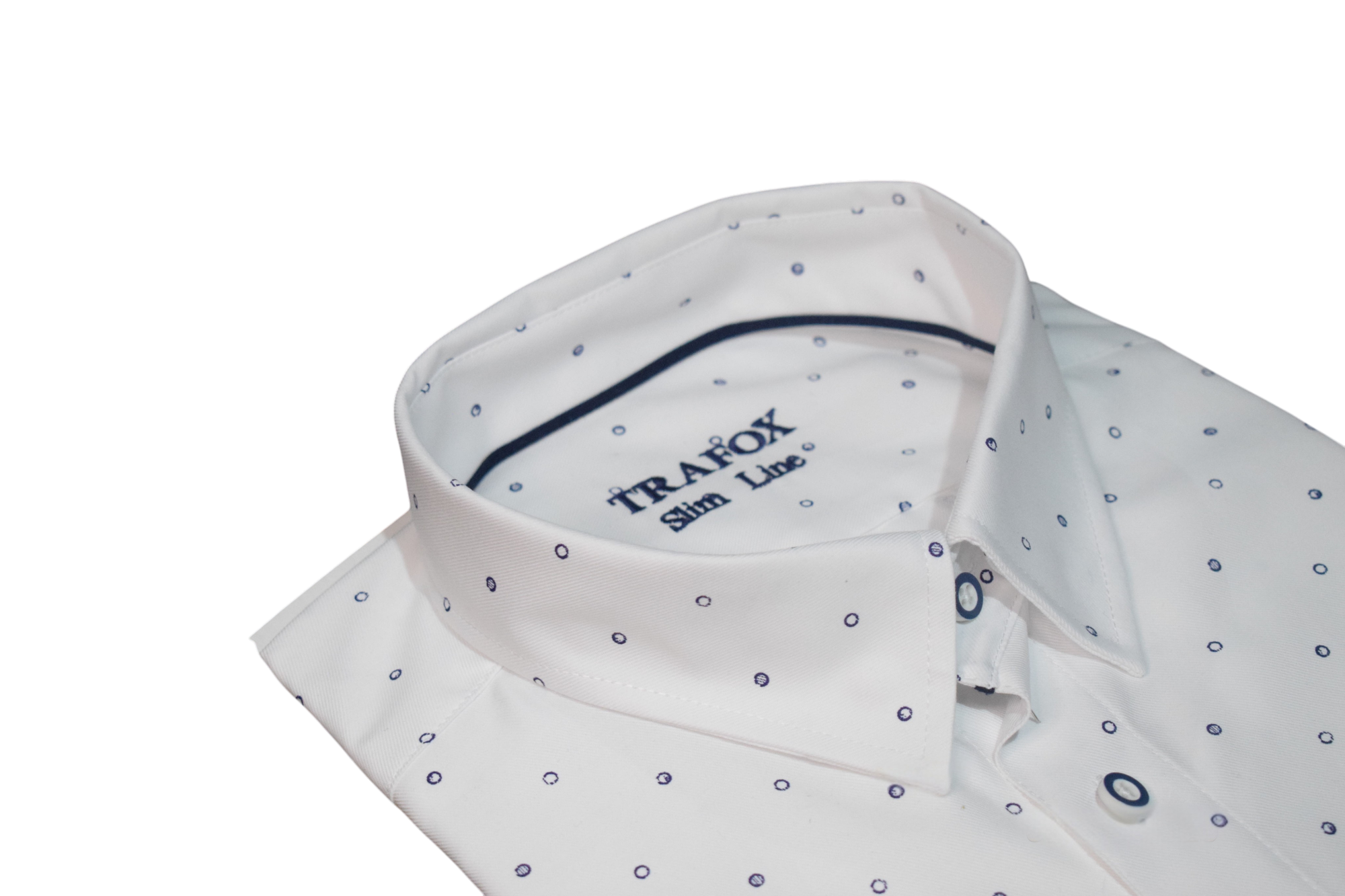 Trafox – biela košeľa s modrými krúžkami