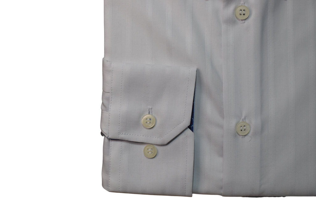 Luko – biela slim fit košeľa s modrým podšitím