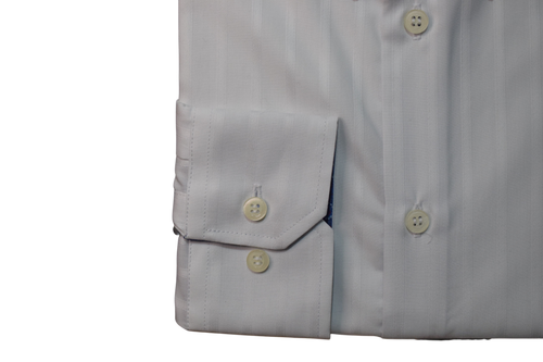 Luko – biela slim fit košeľa s modrým podšitím