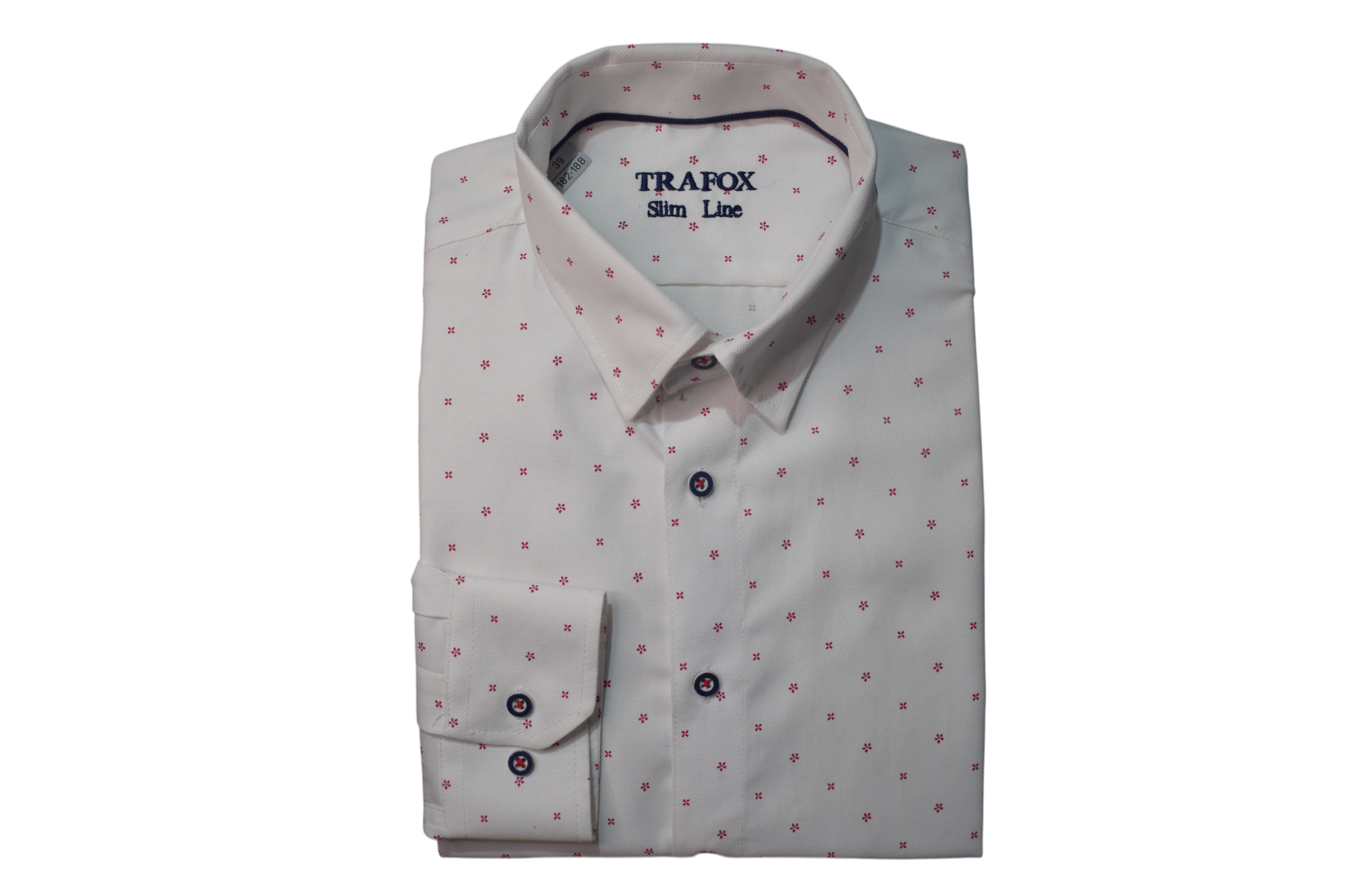 Trafox – biela košeľa s červenými hviezdičkami